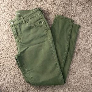 Green skinny jeans